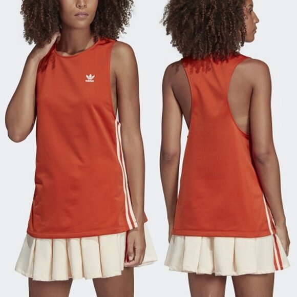 Adidas Originals Women's Craft Orange Elongated Tank Top - Size XS - NWT - Picture 1 of 5